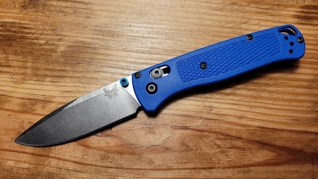 Benchmade Bugout knife sitting on desktop