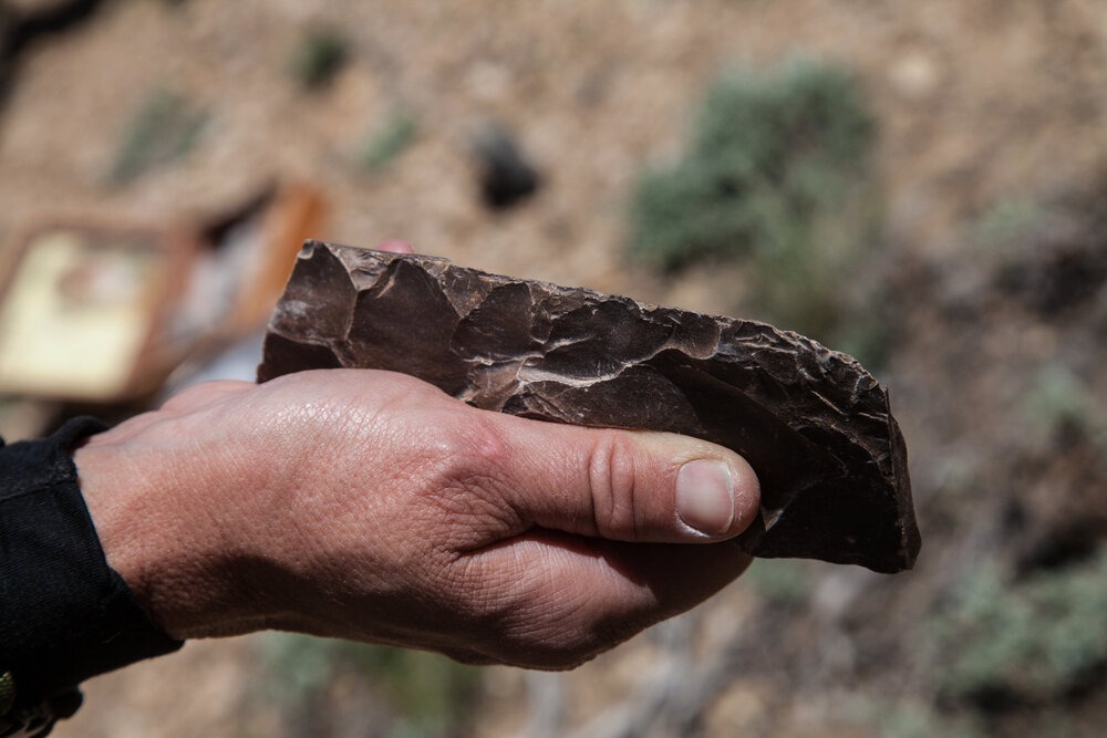  Early human hand ax from the region | Roseann and Jonathan Hanson /  ExploringOverland.com  