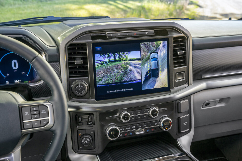 The optional 12-inch center-dash screen can split to display multiple functions. | Ford Motor Company