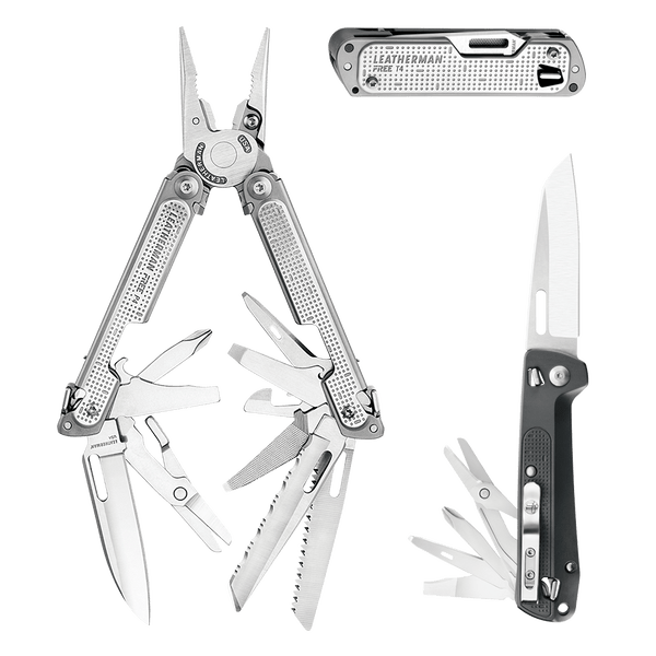 Leatherman Free Set - The FREE™ Family Set gives you the latest technology Leatherman offers in full-size pliers, folding knives and pocket tools.