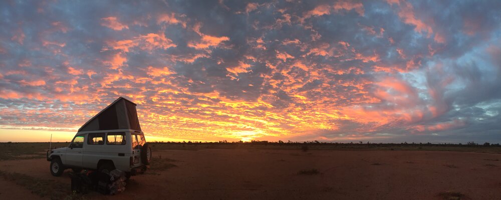 Sunset in camp. | Jonathan Hanson