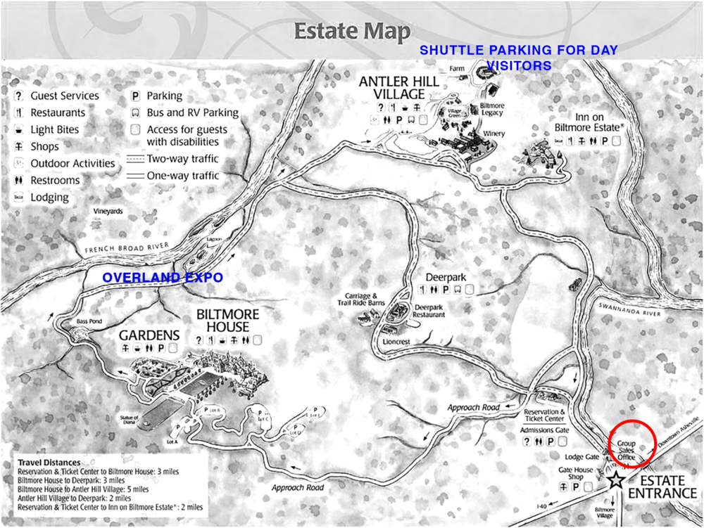 Biltmore Parking Road Map Overland Expo 