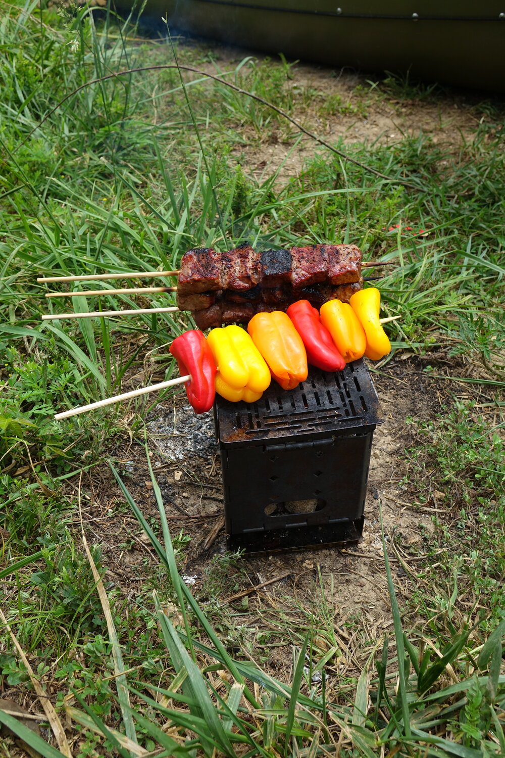 Makeshift grille. | Rick Stowe