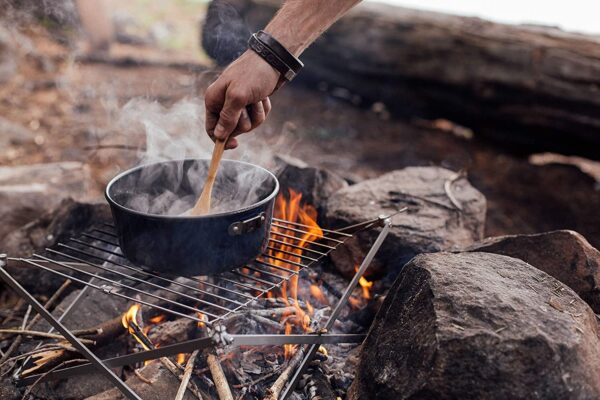 Dutch Oven cooking over an open fire.