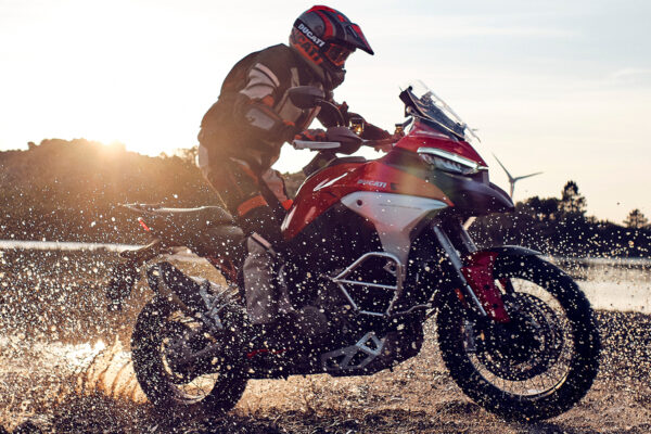 Ducati Multistrada riding on dirt road