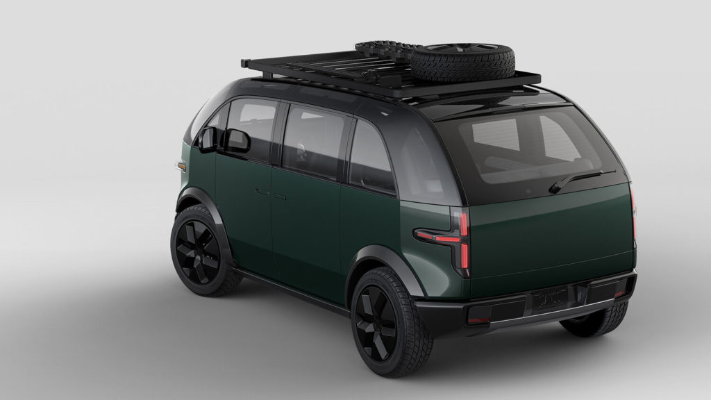 Canoo 3/4 rear view.