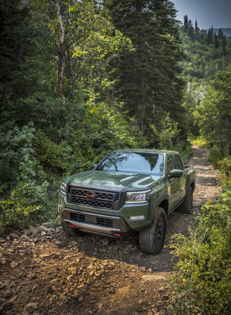 Nissan Frontier on a trail.