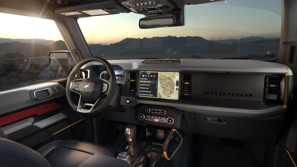 The interior of the new Ford Bronco