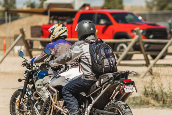 Riders on Triumph motorcycles