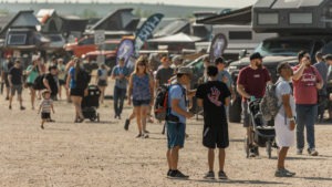 A crowd of attendees at Overland Expo Mountain West 2021 in Loveland, Colorado