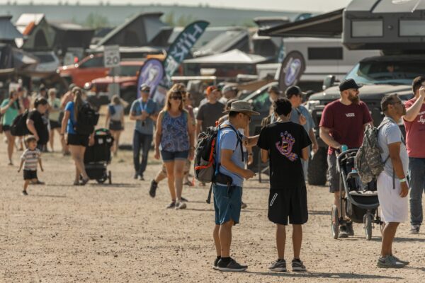 A crowd of attendees at Overland Expo Mountain West 2021 in Loveland, Colorado