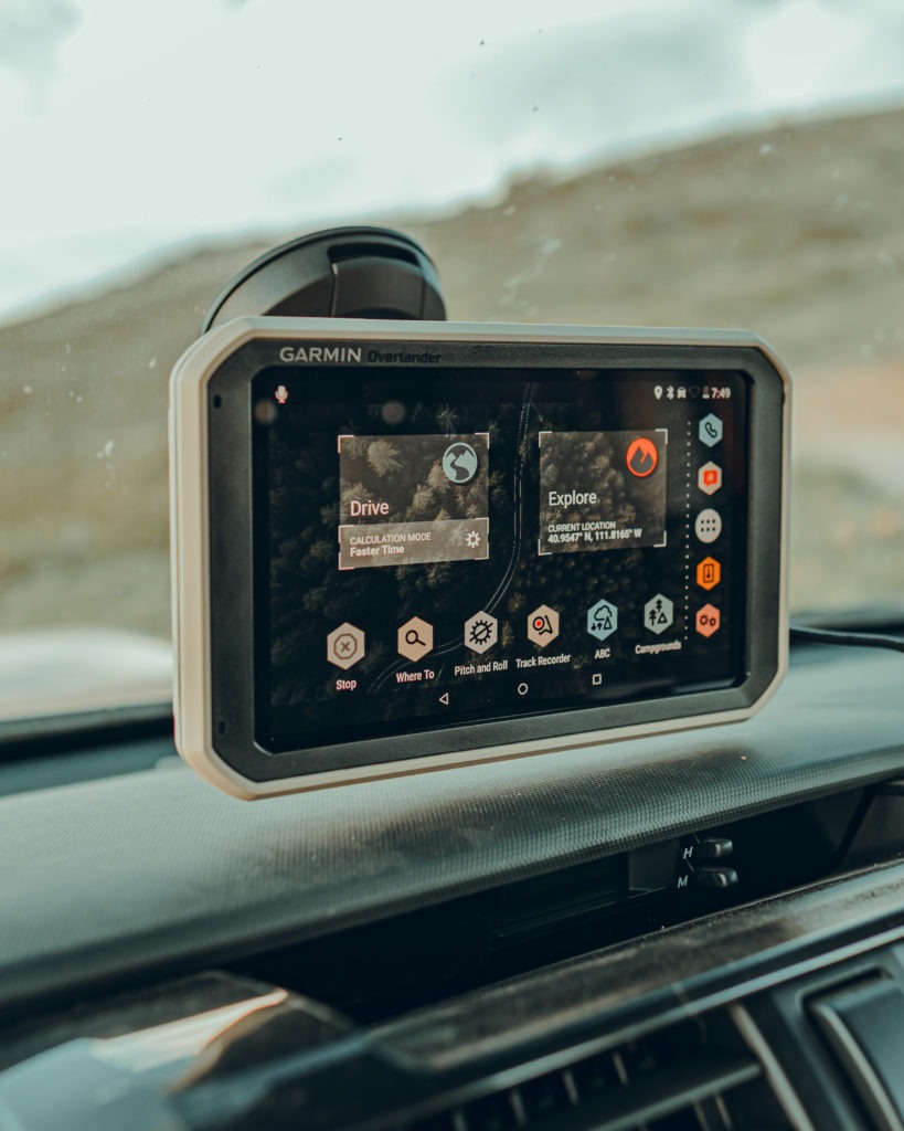 Garmin Overlander on windshield