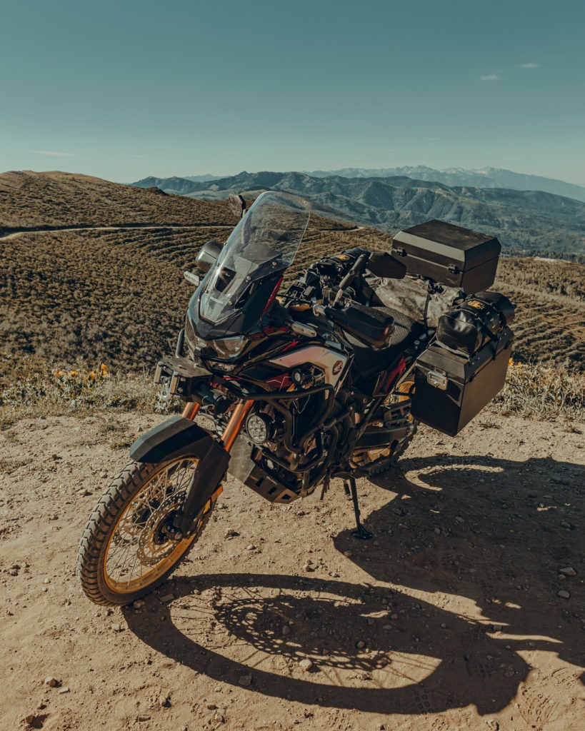 Honda motorcycle at scenic overlook