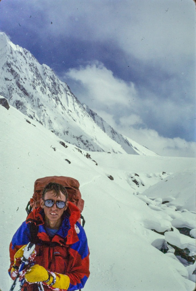 Mountaineer in an alpine environment