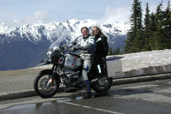 Moto tourers on BMW motorcyce.