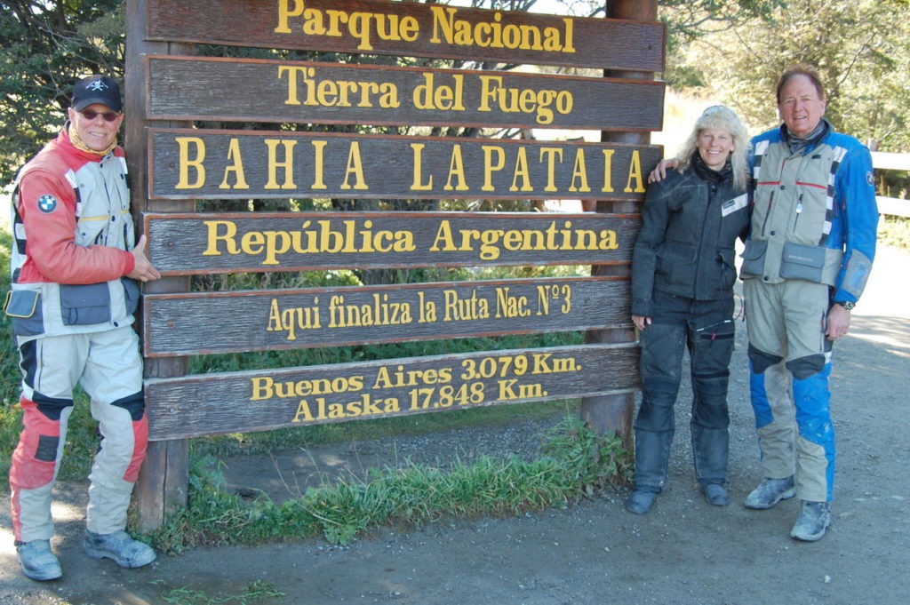 Moto tourers at Tierra del Fuego