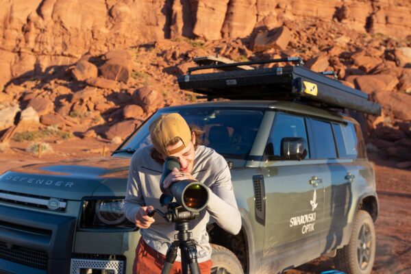 Overlander with a spotting scope.
