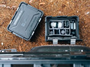 Front Runner Outfitter Wolf Pack Pro Storage Boxes holing sensitive camera equipment.
