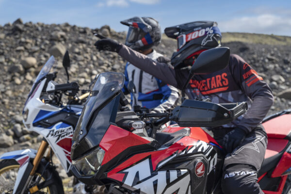 Honda Africa Twin Standard and Adventure Sports ES version navigating off road