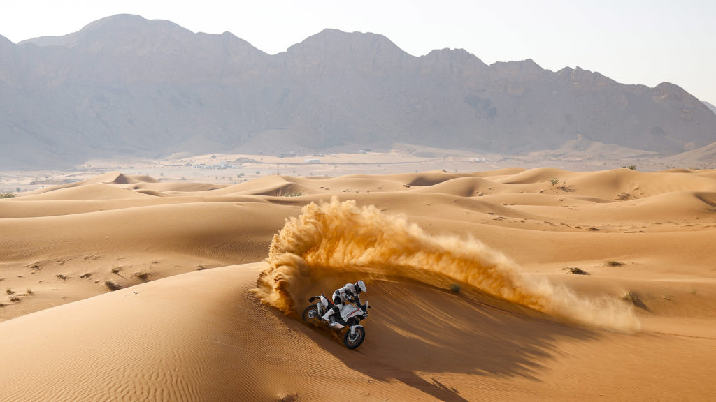 Ducati DesertX Adventure Motorcycle riding in the sand off road