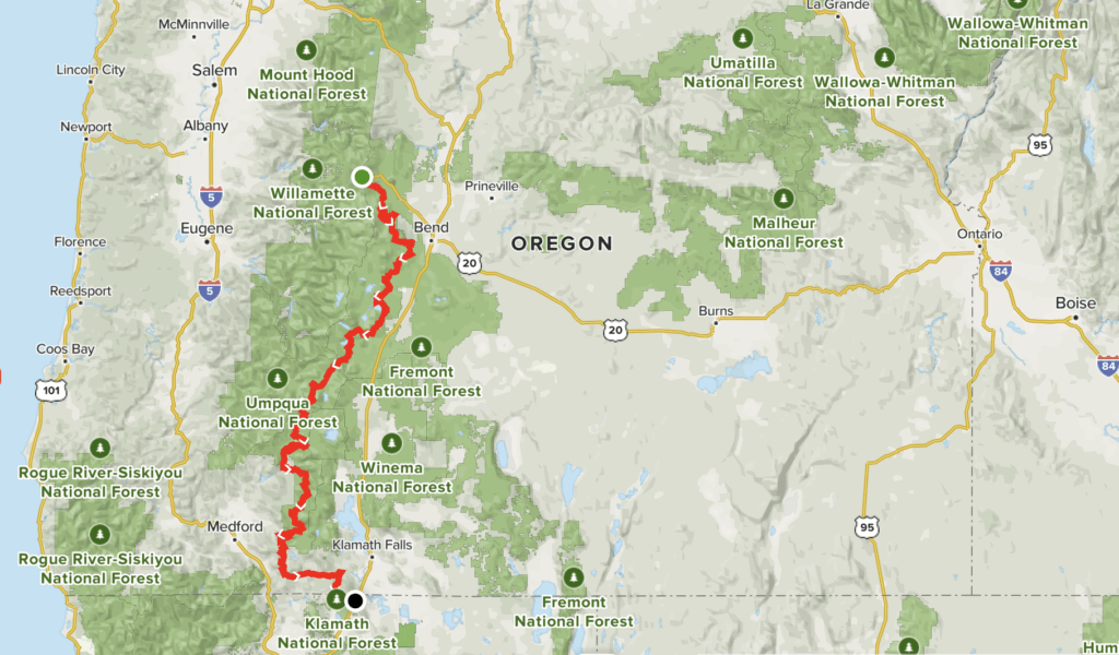 Map of the Oregon Backcountry Discovery Route #3.