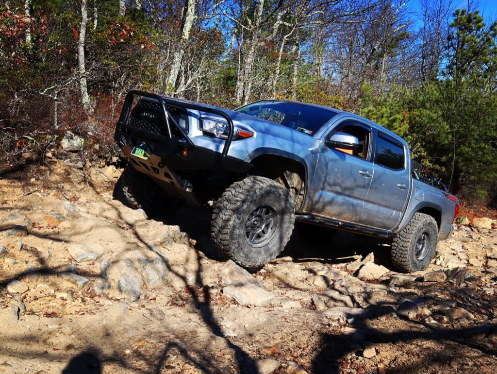 Toyota Tacoma on Bald Mountain Jeep Trail near Greenville, VA.