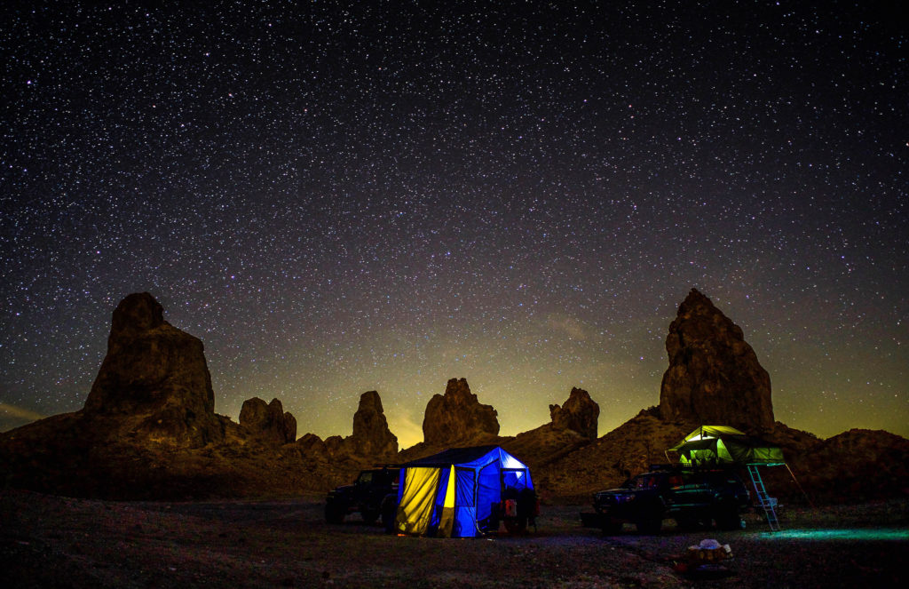 The Adventure Portal campsite under the stars.