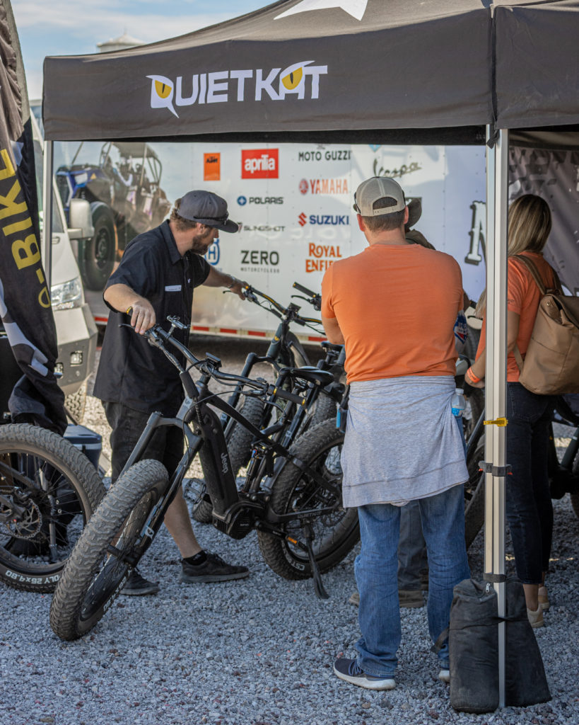 electric bike dealer shows e-bike at overland expo