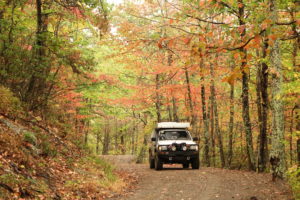 Toyota Tacoma in the Blue Ridge Mountains.