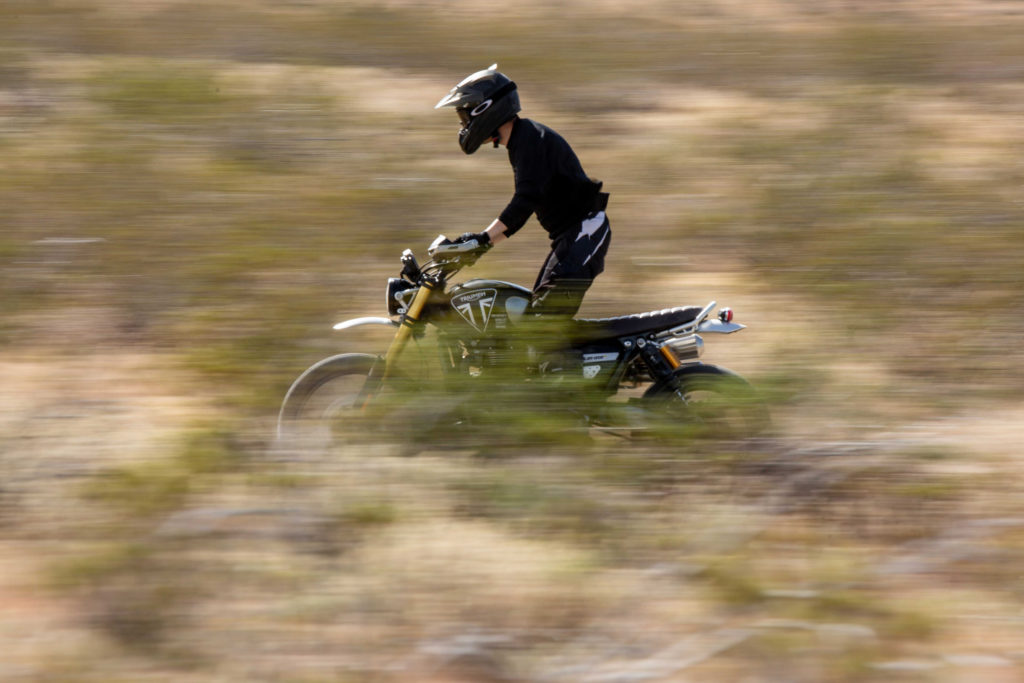 Ernie Vigil on Triumph Scrambler 1200 XE at Norra Mexican 1000