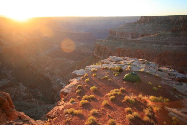 Camping on the edge of the canyon