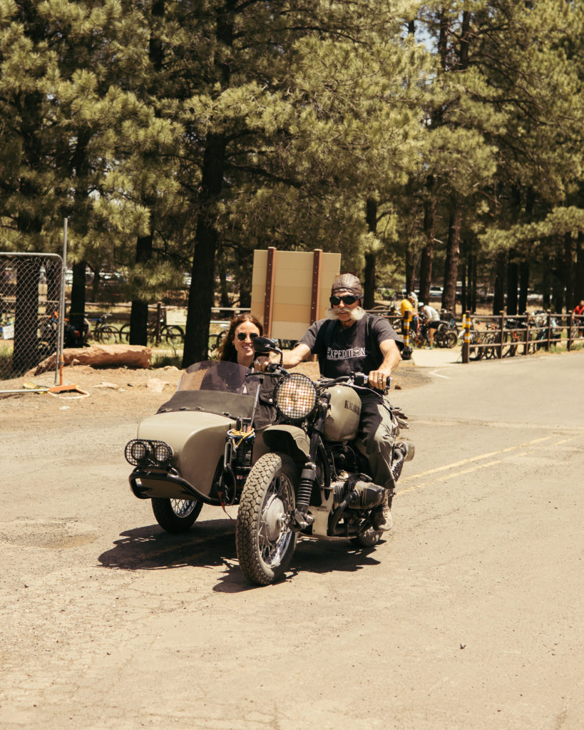 riding a ural at overland expo