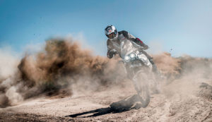 Ducati DesertX riding in the sand