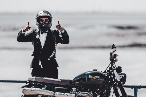 Distinguished Gentleman’s Ride Triumph Motorcycle Rider