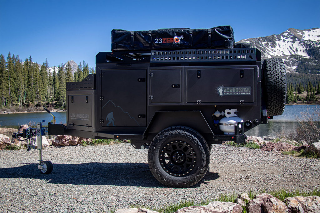 The Smuggler Camper in the mountains of Colorado.