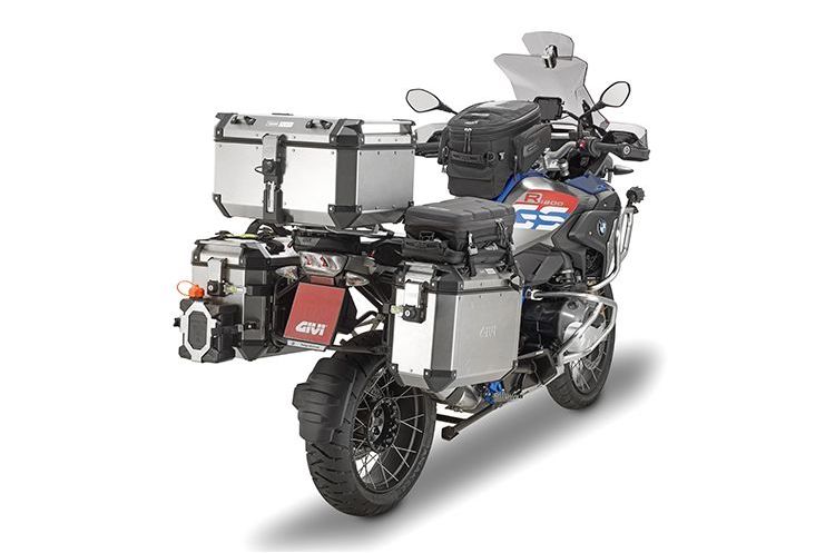 GIVI hard panniers on motorcycle