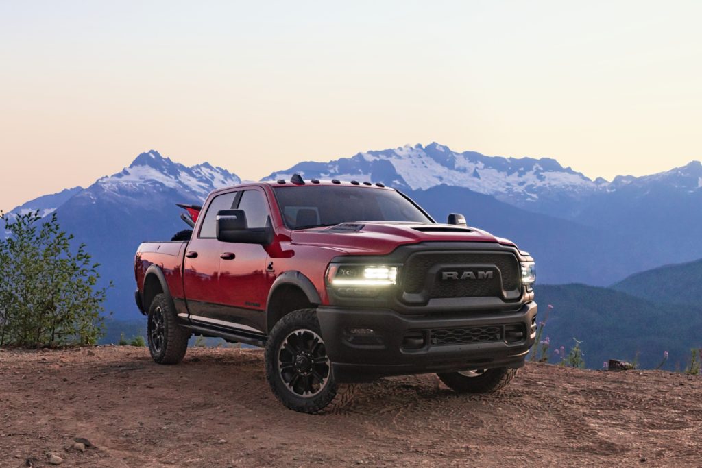 the new 2023 Ram 2500 Heavy Duty Rebel parked in the backcountry