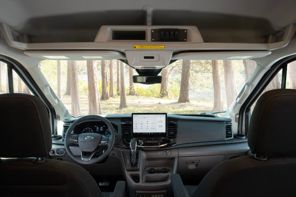 Interior of the 2023 Ford Transit Trail.