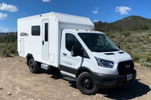 Exterior 3/4 view of the AEONrv unit.