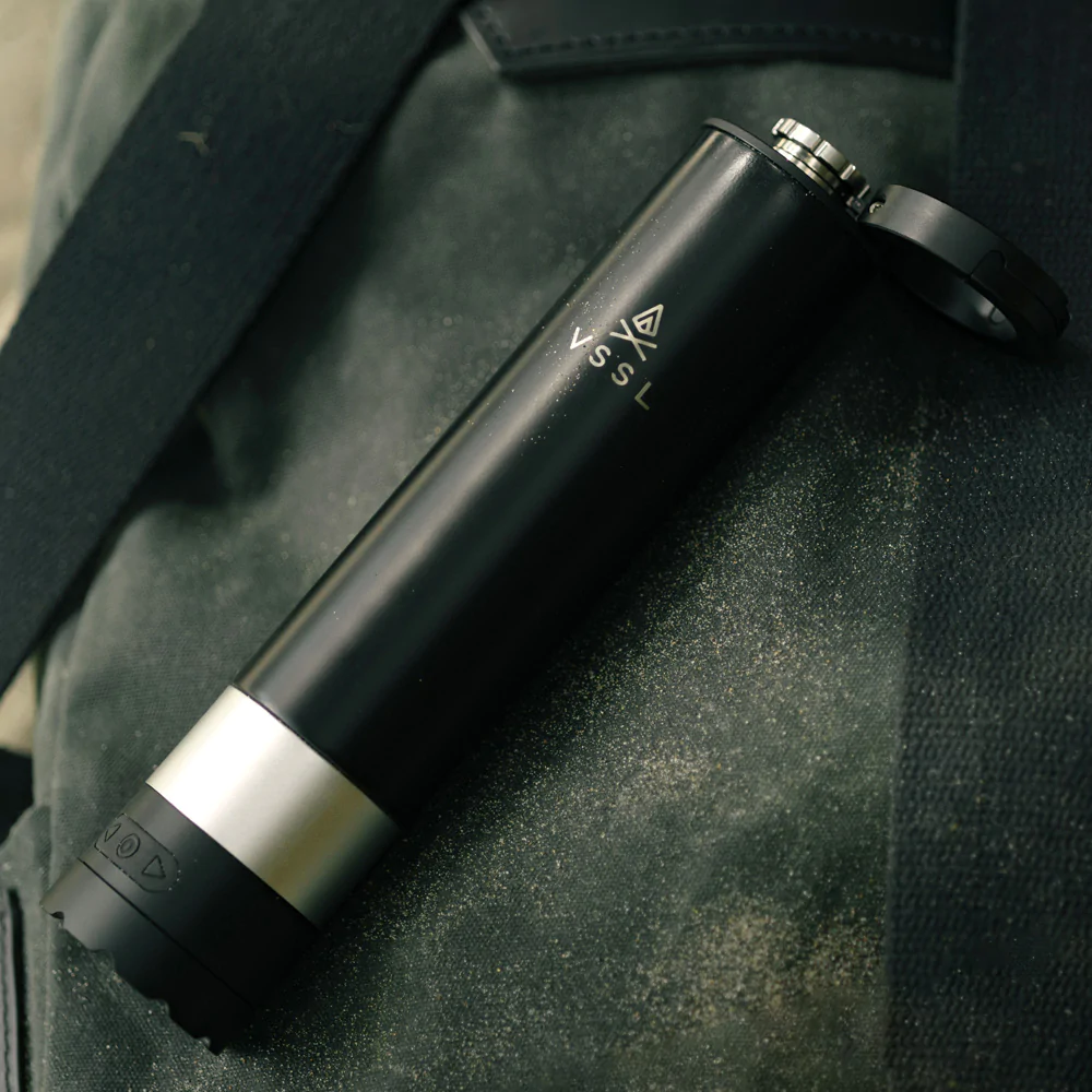 Up close photo of VSSL Insulated Flask with Bluetooth Speaker