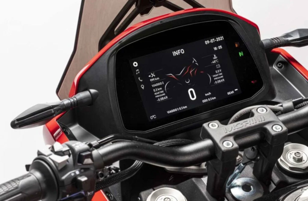 Moto Morini XCAPE Adventure Motorcycle LCD display.