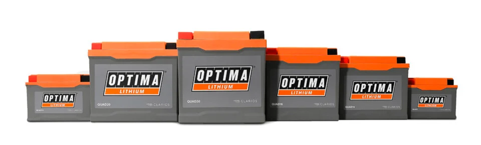 Product photo of OPTIMA Batteries new line of Lithium-Ion batteries.