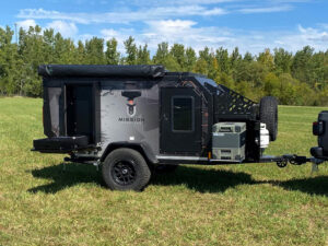 Mission Overland, toy hauler, gear trailer, pop-top tent, pop-up tent, combo trailer, overlanding trailer, Canada,