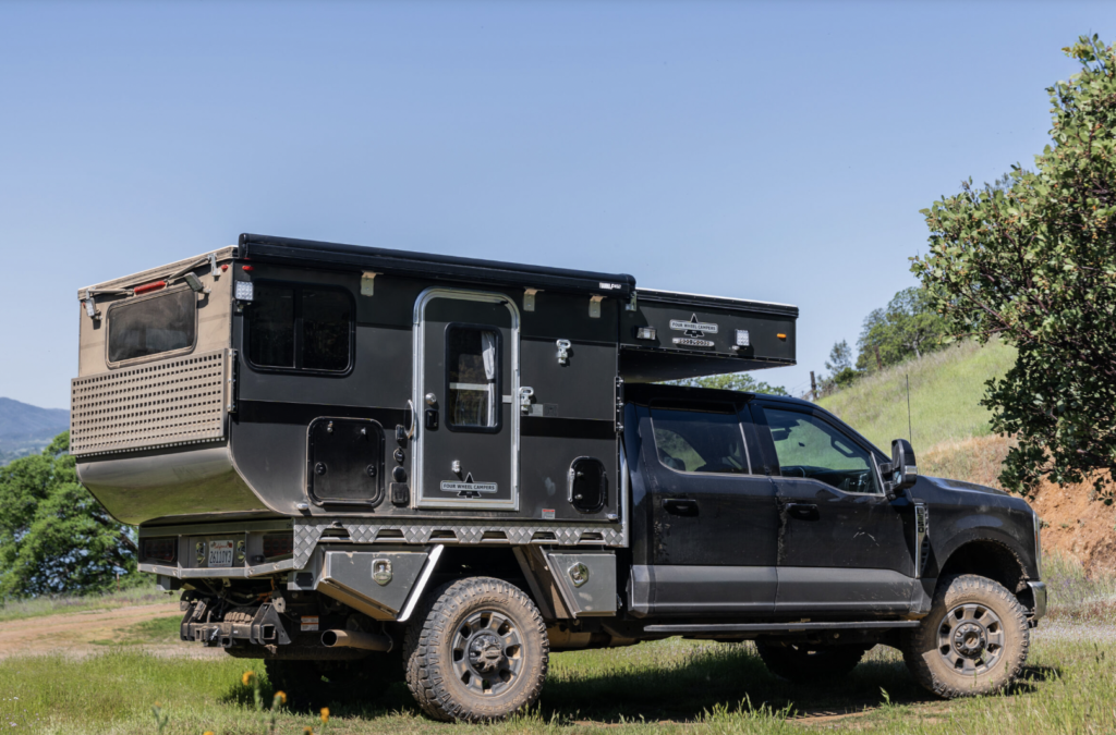 The new Hawk+ slide-in camper by Four Wheel Campers offers a completely off-grid experience for extended overlanding excursions