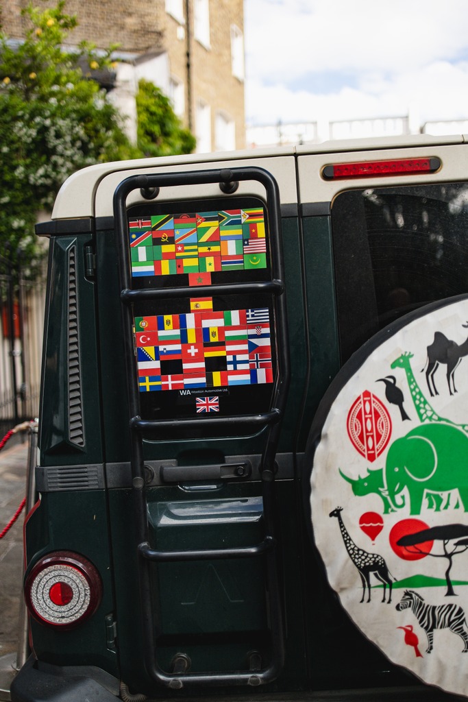 Flags from every nation visited during the expedition.